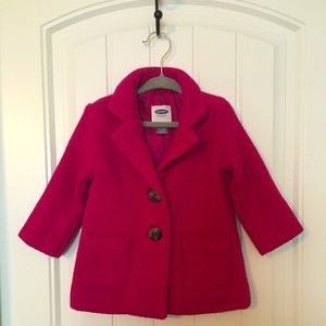 Old Navy, Tweed Peacoat 12-18 MO | Magenta